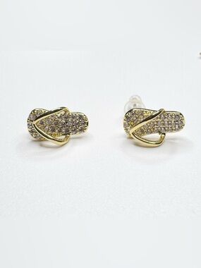 14KGP Crystal Flip Flop Stud Earrings